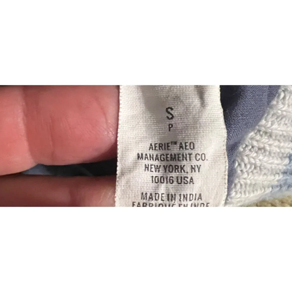 Aerie Preppy Blue Corduroy Snap Front Academia Varsity Jacket Size Small - Picture 9 of 10